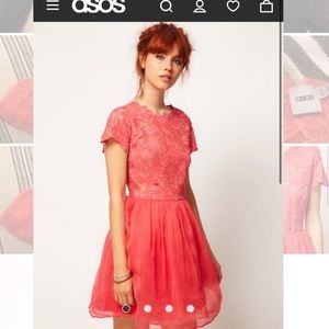 ASOS Skater Dress with Applique Flower Top